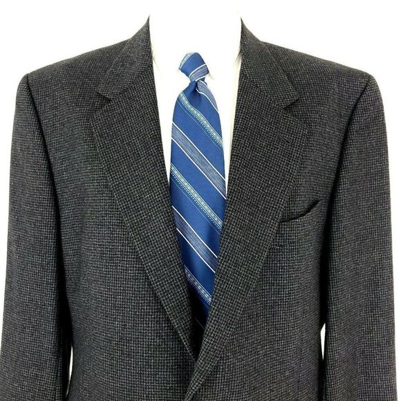 Joseph Abboud Wool 2 Button‎ Sport Coat 42R Gray Black Check Blazer - Picture 1 of 11